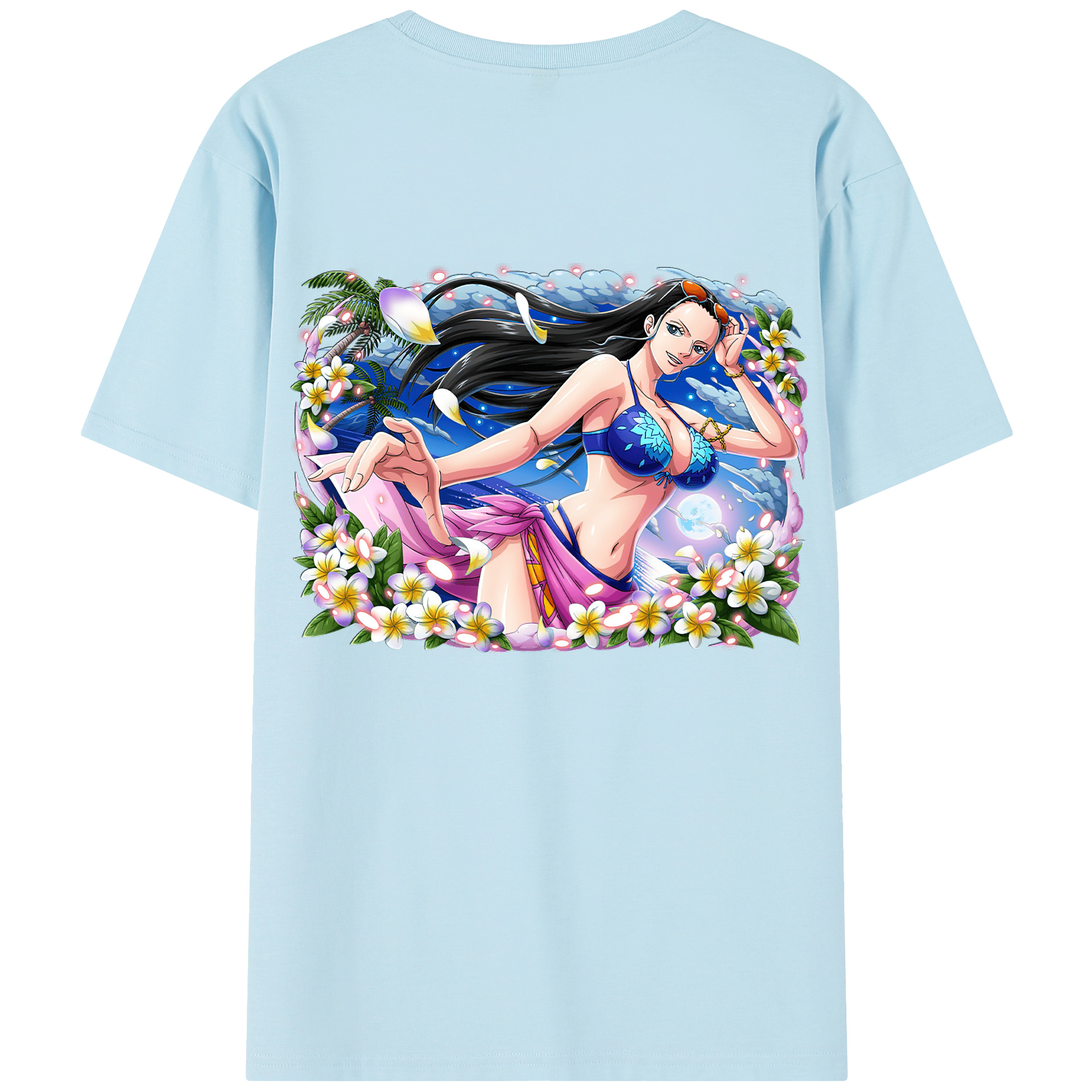ワンピース ニコ・ロビン ONE PIECE Nico Robin 綿100％半袖Tシャツ（背面プリント）